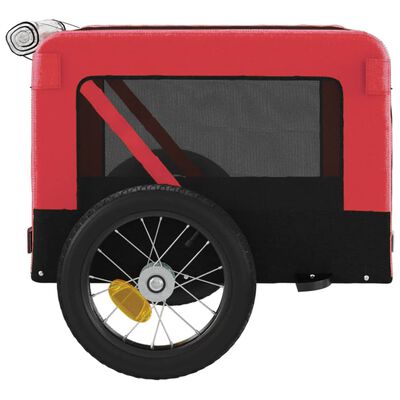 vidaXL Cykelvagn för djur röd och svart oxfordtyg och järn
