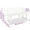 vidaXL Trädgårdsbänk 145,5 cm plast vit