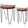 H&S Collection Runda sidobord 2 st teak