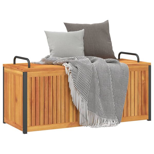vidaXL Dynbox för trädgården 110x45x42/53 cm massiv akacia och stål