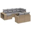 vidaXL Loungegrupp f&ouml;r tr&auml;dg&aring;rden m. dynor 11 delar beige konstrotting