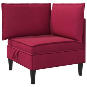 vidaXL Soffa med f&ouml;rvaring Vinr&ouml;d Sammet