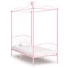 vidaXL S&auml;nghimmel utan madrass rosa metall 90x200 cm