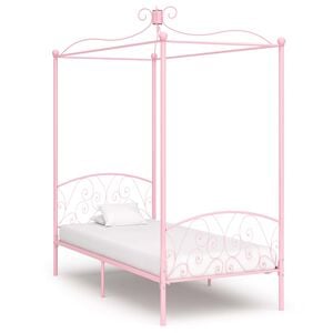 vidaXL S&auml;nghimmel utan madrass rosa metall 90x200 cm