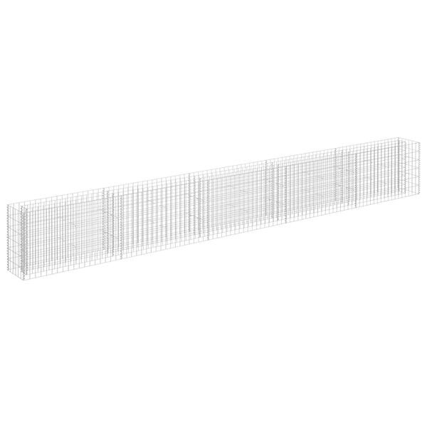 vidaXL Planteringsgabion upphöjd galvaniserat stål 450x30x60 cm