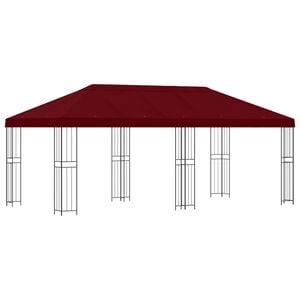vidaXL Paviljong med v&auml;ggar 6 x 3 m Vinr&ouml;d Polyester och St&aring;l 190