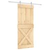 vidaXL Skjutd&ouml;rr Naturlig och vit 85 x 210 cm Massiv furutr&auml;d&ouml;rr