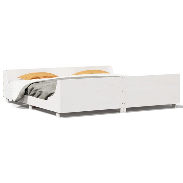 vidaXL S&auml;ngram utan madrass vit 180x200 cm massiv furu