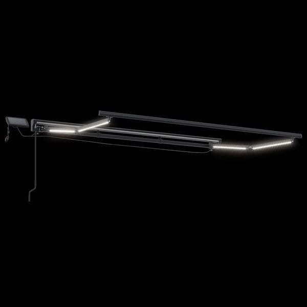 vidaXL Manuell markisram med LED-lampor Vinr&ouml;d 3 x 2 m