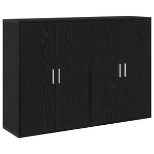 vidaXL Sideboard 2 pcs Svart Ek 60 x 31 x 84 cm Konstruerat tr&auml;