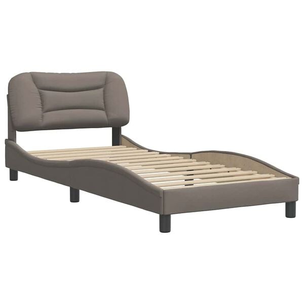 vidaXL Bed Frame without Mattress "Hvar" Taupe 90x190 cm Fabric