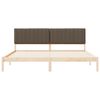 vidaXL S&auml;ngram med Kl&auml;dd Huvudgavel Taupe 200 x 200 cm Massiv furu