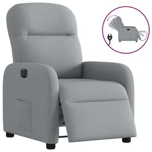 vidaXL Elektrisk reclinerf&aring;t&ouml;lj ljusgr&aring; tyg