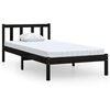 vidaXL S&auml;ngram svart massiv furu 90x200 cm