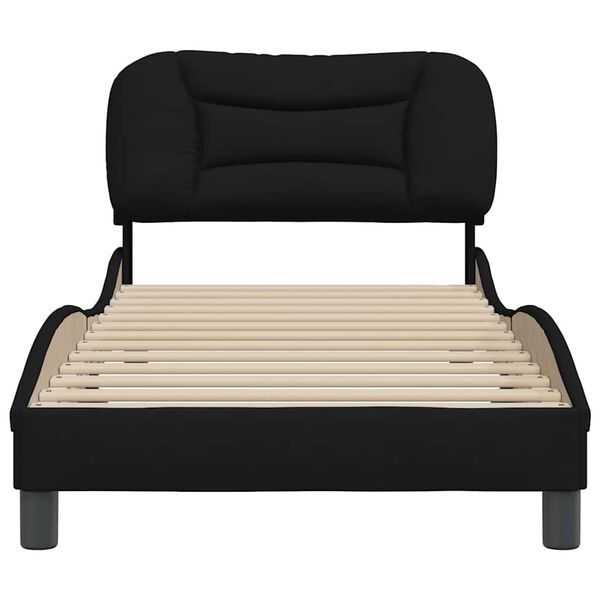 vidaXL Bed Frame without Mattress "Hvar" Black 90x200 cm Fabric