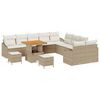 vidaXL Tr&auml;dg&aring;rdsoffset med kudde med lagring 13 st Beige Poly rattan