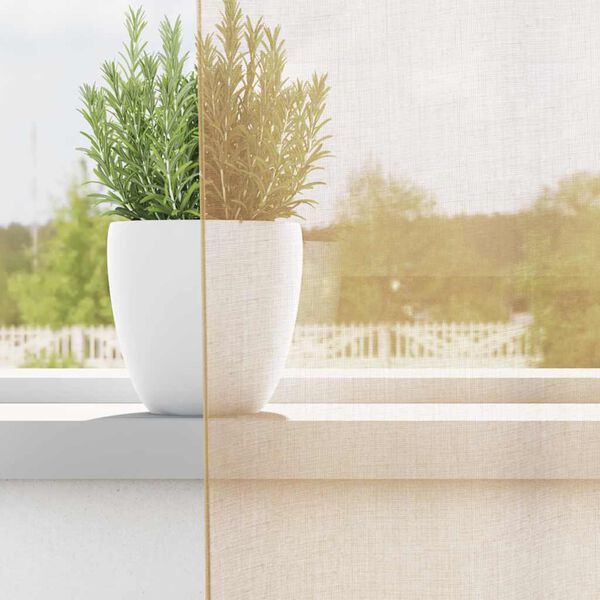 vidaXL Voile gardiner med st&aring;ngfickor 2 st sand