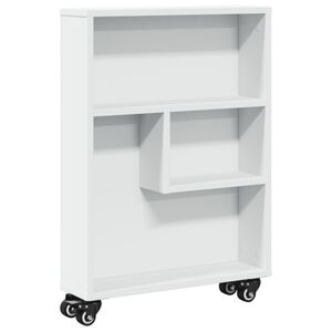vidaXL Smal f&ouml;rvaringsvagn vit 48x13x68 cm konstruerat tr&auml;