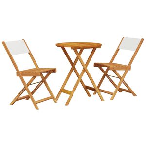 vidaXL Caf&eacute;set 3 delar gr&auml;ddvit tyg och massivt tr&auml;