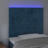 vidaXL S&auml;nggavel LED m&ouml;rkbl&aring; 100x5x118/128 cm sammet