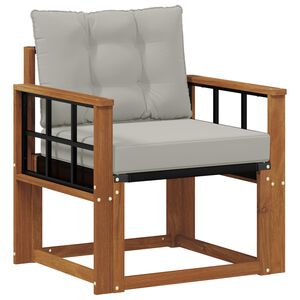 vidaXL Utomhussoffa Massivt Akaciatr&auml; Naturlig och Ljus Gr&aring;