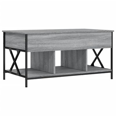 vidaXL Soffbord grå sonoma 100x55x50 cm konstruerat trä och metall