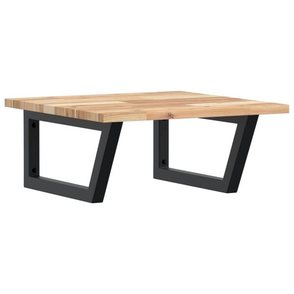 vidaXL Väggmonterad handfatshylla stål och massivt akaciaträ