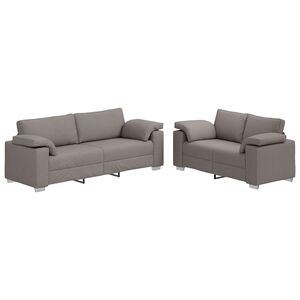 vidaXL Soffa 2 pcs Taupe 219 x 80 x 82 cm tyg