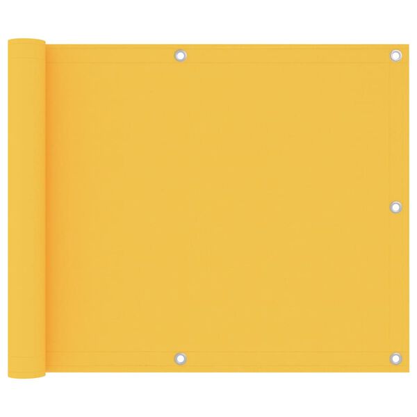 vidaXL Balkongsk&auml;rm gul 75x600 cm oxfordtyg