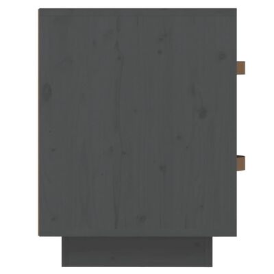 vidaXL Sängbord grå 40x34x45 cm massiv furu