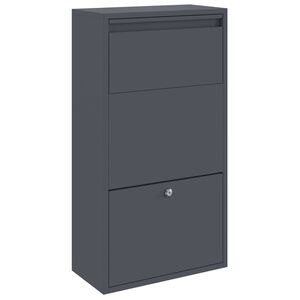 vidaXL Paketbox med lagring med d&ouml;rr Antracit 44 x 22 x 82 cm St&aring;l