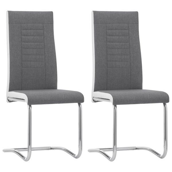 vidaXL Frib&auml;rande matstolar 2 st m&ouml;rkgr&aring; tyg