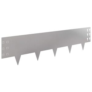 vidaXL Kant f&ouml;r gr&auml;smatta 30 st 100 x 25 cm St&aring;l Silver
