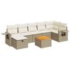 vidaXL Matgrupp f&ouml;r tr&auml;dg&aring;rden med dynor 8 delar beige konstrotting