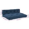 vidaXL Pallettsoffa Kudde 2 pcs Indigo 120 x 80 x 38 cm Tyg