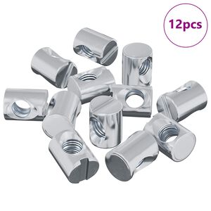 vidaXL M&ouml;belf&auml;stdon 12 pcs Zinkbelagd M6 x 13 mm J&auml;rn