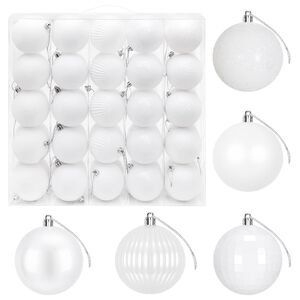 vidaXL Julbollset 50 st Vit 8 cm Polystyren