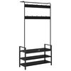 vidaXL Kl&auml;dh&auml;ngare med hylla Svart Ek 95 x 34 x 184 cm Konstruerat tr&auml;
