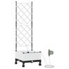 vidaXL Tr&auml;dg&aring;rdsplanterare med Vattning och Hjul Vit 40 x 40 x 132 cm