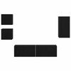vidaXL TV-b&auml;nkset V&auml;ggmonterad 5 pcs Svart Ek Konstruerat tr&auml;