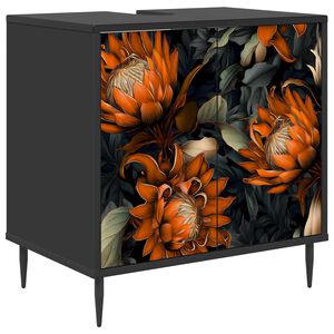 vidaXL Badrumssk&aring;p LOCHEM Svart ek 60 x 40 x 61 cm Konstruerat tr&auml;
