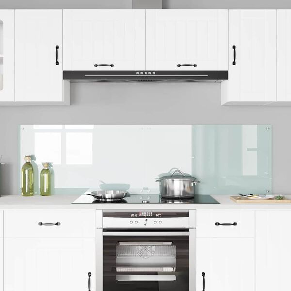 vidaXL Köksplånbak Vit 90 x 50 cm härdat glas