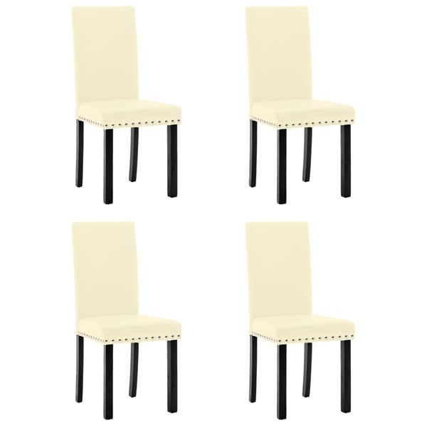 vidaXL Matstolar 4 st gr&auml;ddvit PVC