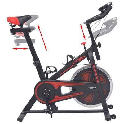 vidaXL Motionscykel med pulsmätare svart och röd
