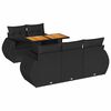vidaXL Loungegrupp med dynor 6 delar svart konstrotting