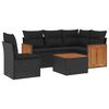 vidaXL Loungegrupp med dynor 6 delar svart konstrotting
