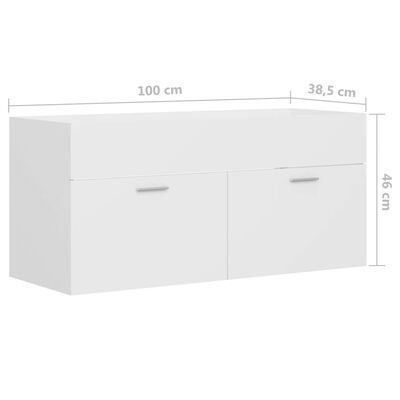 vidaXL Tvättställsskåp vit 100x38,5x46 cm konstruerat trä