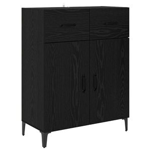 vidaXL Sideboard med l&aring;da Svart Ek 69,5 x 34 x 90 cm Konstruerat tr&auml;