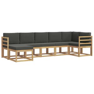 vidaXL Utomhussoffset med kudde 7 pcs Vit och antracit Polyester