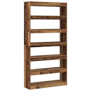 vidaXL Boksk&aring;p 6 niv&aring;er 100 x 30 x 198 cm Konstruerat tr&auml; Avfallstr&auml;
